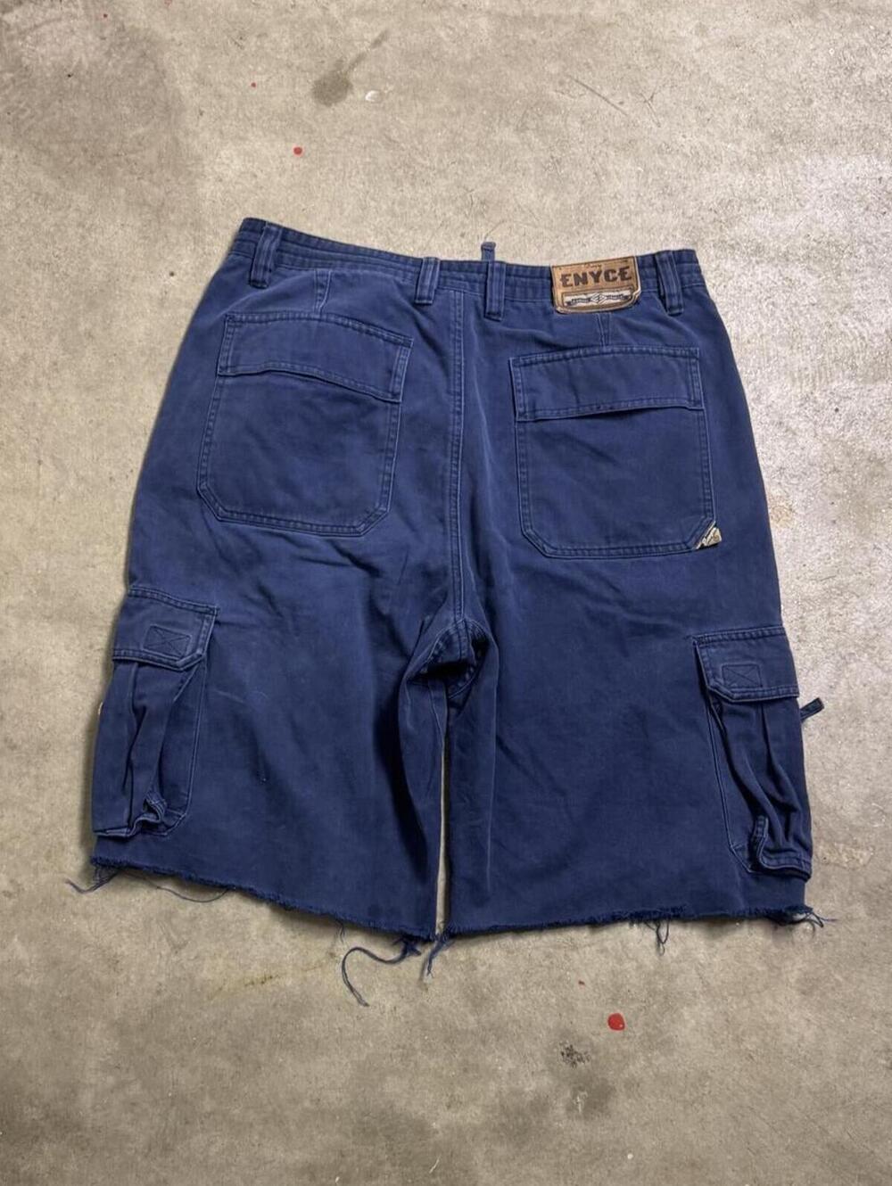 Vintage Enyce Navy Blue Cargo Shorts Y2K Baggy Skater